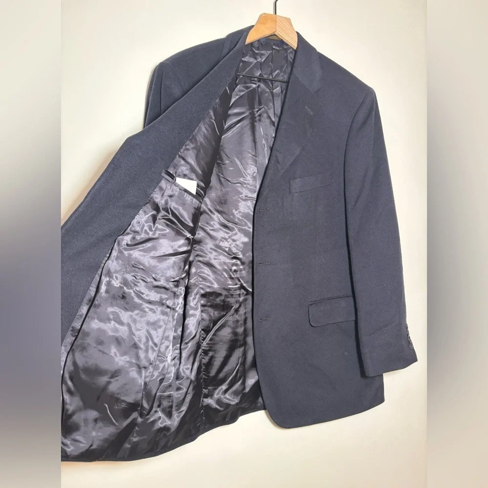 Brooks Brothers 346 Black 100% Cashmere Blazer Jacket Size 42R